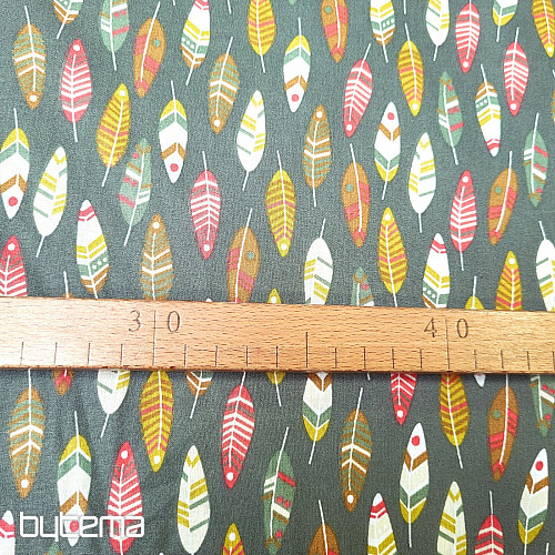 Baumwollstoff RETRO FEATHERS