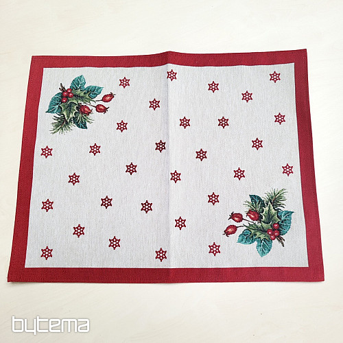 Gobelin-Tischdecke und Schal WEIHNACHTSKERZE