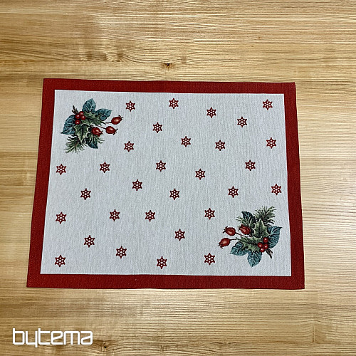 Gobelin-Tischdecke und Schal WEIHNACHTSKERZE
