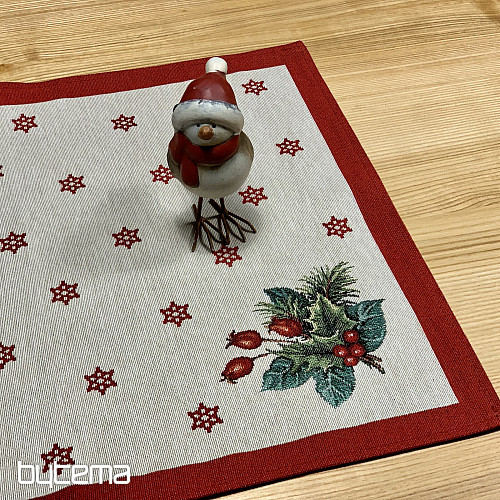 Gobelin-Tischdecke und Schal WEIHNACHTSKERZE