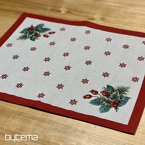 Gobelin-Tischdecke und Schal WEIHNACHTSKERZE