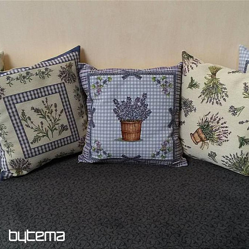 Gobelin-Kissenbezug LAVENDER HERZ