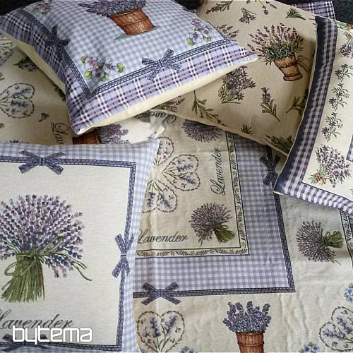 Gobelin-Kissenbezug LAVENDER HERZ