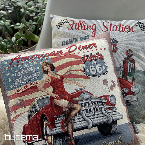 Gobelin-Kissenbezug AMERICAN DINER ROUTE 66
