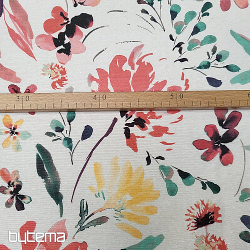 Dekostoff ALENA rote Blumen