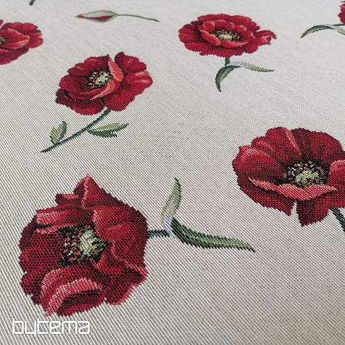 Gobelinstoff MOHNBLUMEN
