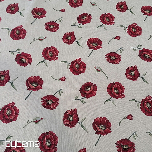 Gobelinstoff MOHNBLUMEN