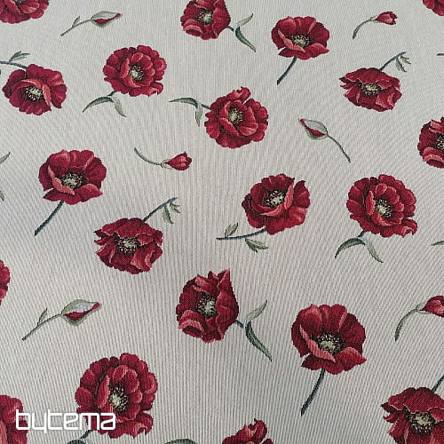 Gobelinstoff MOHNBLUMEN