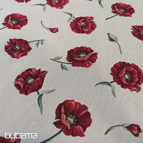 Gobelinstoff MOHNBLUMEN