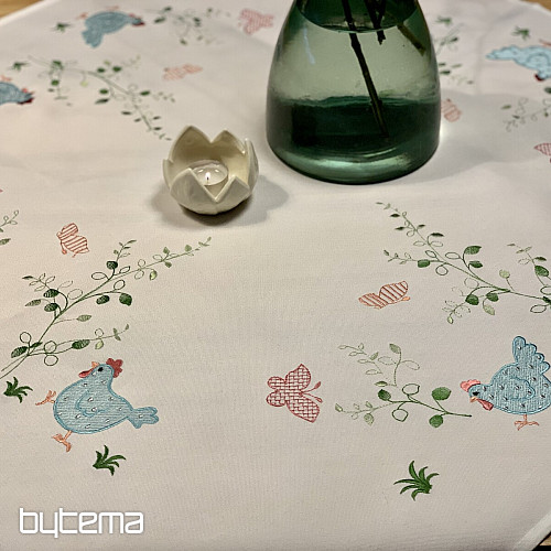 Bestickte Tischdecken und Tücher HEN blau