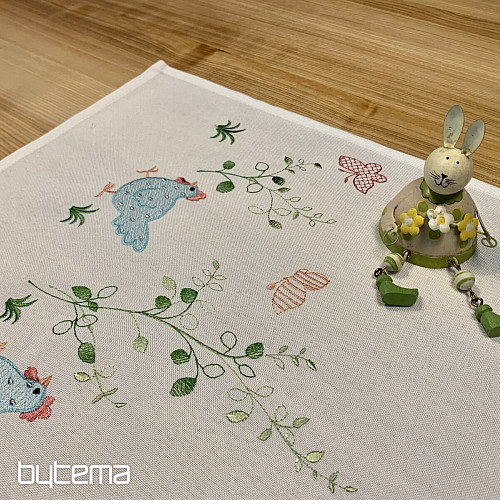 Bestickte Tischdecken und Tücher HEN blau