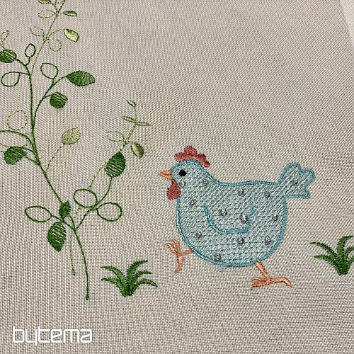 Bestickte Tischdecken und Tücher HEN blau