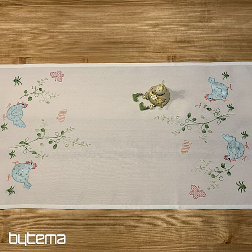 Bestickte Tischdecken und Tücher HEN blau