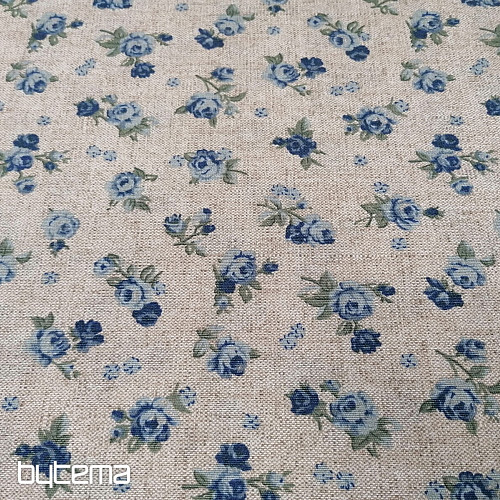 Dekorationsstoff ROSEN blau