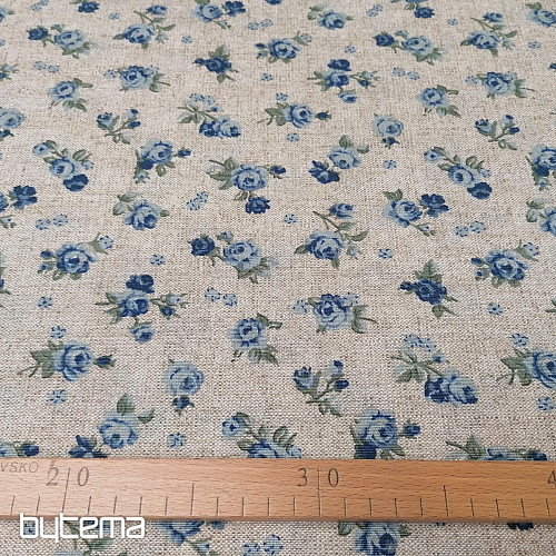 Dekorationsstoff ROSEN blau