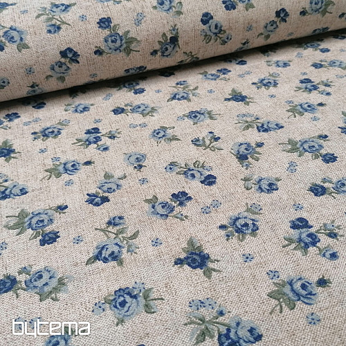 Dekorationsstoff ROSEN blau