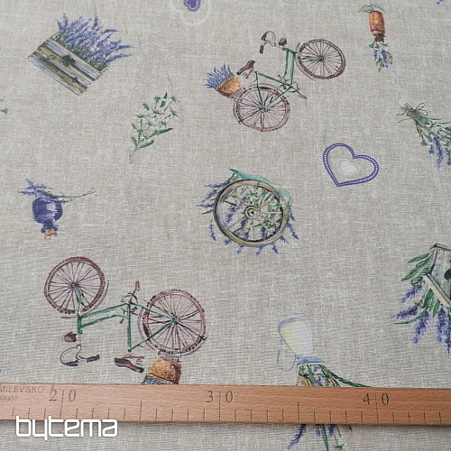 Dekostoff LAVENDEL FAHRRAD 2