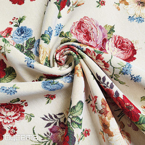 Gobelinstoff ROMANTISCHE ROSE