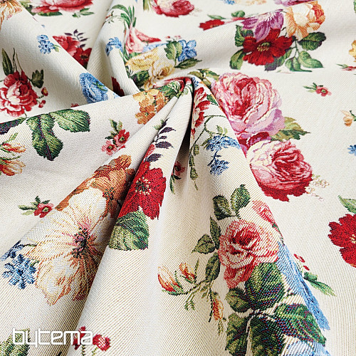 Gobelinstoff ROMANTISCHE ROSE