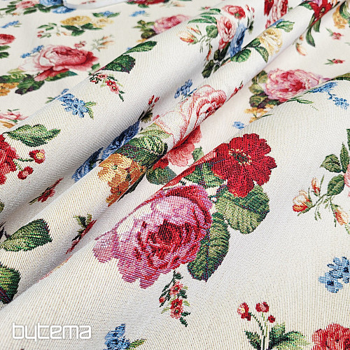Gobelinstoff ROMANTISCHE ROSE
