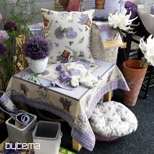 Gobelin-Kissenbezug LAVENDER HERZ