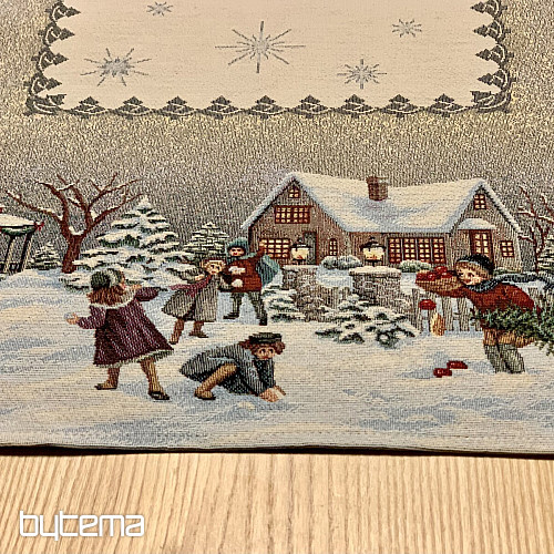 Gobelin-Tischdecke und Schal WINTER JOY