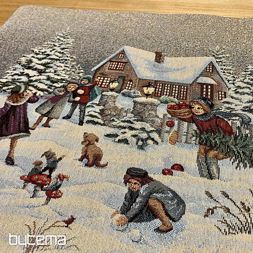 Gobelin-Tischdecke und Schal WINTER JOY
