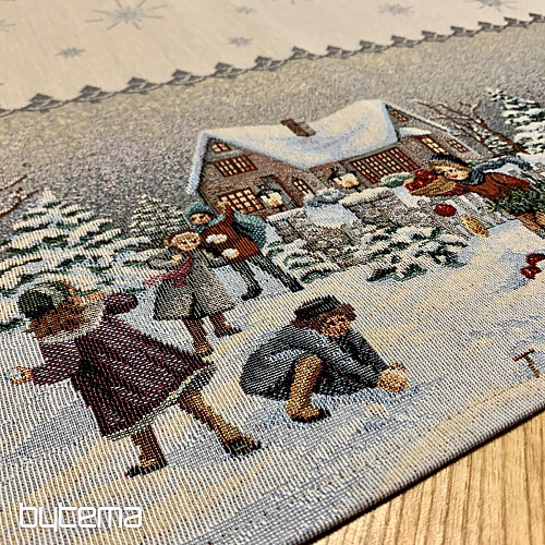 Gobelin-Tischdecke und Schal WINTER JOY