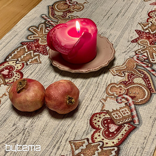 Gobelin-Tischdecke und Schal WEIHNACHTSLEBKUCHEN