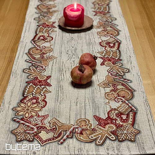 Gobelin-Tischdecke und Schal WEIHNACHTSLEBKUCHEN