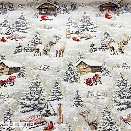 Gobelinstoff WINTERLANDSCHAFT