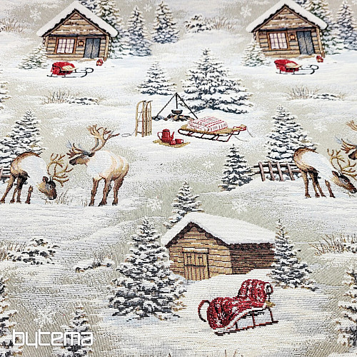 Gobelinstoff WINTERLANDSCHAFT