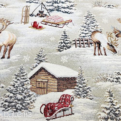 Gobelinstoff WINTERLANDSCHAFT
