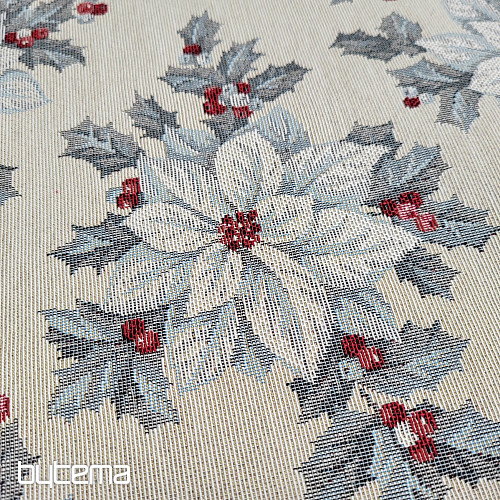 Dekorationsstoff WEINACHTSPOINSETTIA Silber