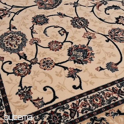 Wollteppich ORIENT klassisch cremig mit blau