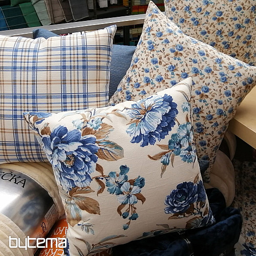 Dekorationsstoff LAURA - große blaue Blumen