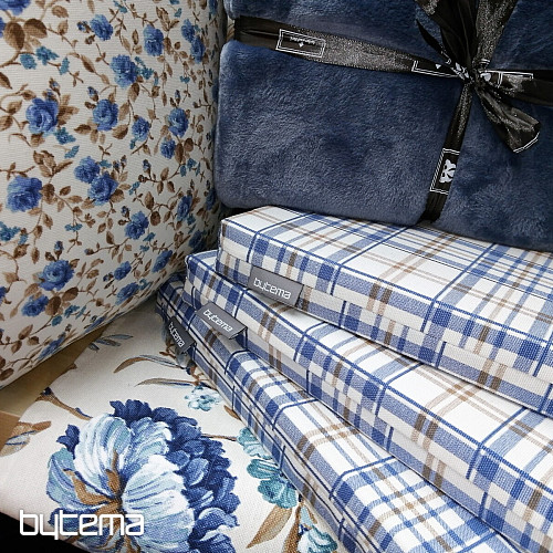 Dekorationsstoff LAURA - große blaue Blumen