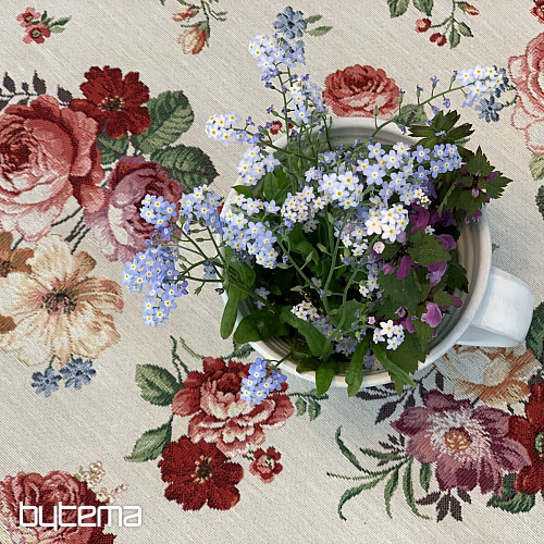 Gobelin Tischdecke Romantische Rosen