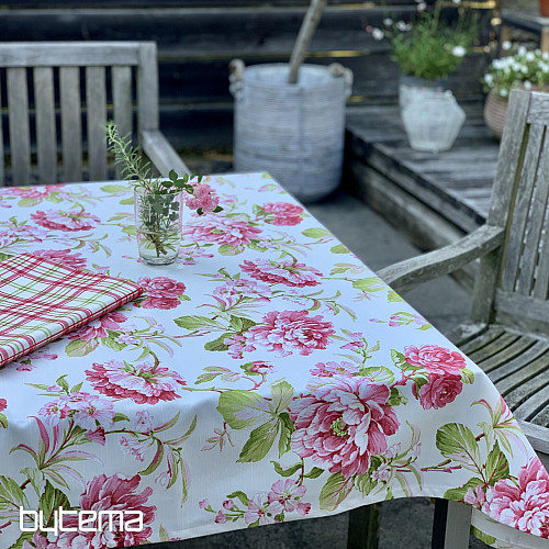 LAURA Tischdecke – große rosa Blumen