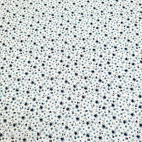 Baumwollstoff TOMETA Blumen blau