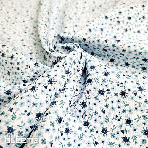 Baumwollstoff TOMETA Blumen blau