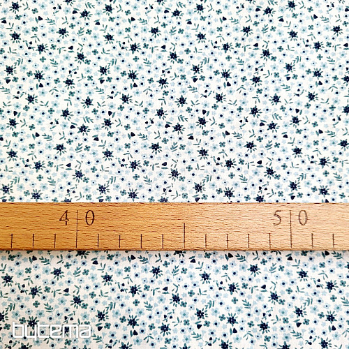Baumwollstoff TOMETA Blumen blau