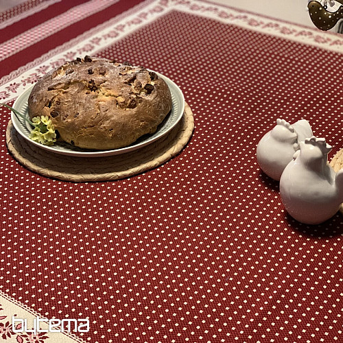 Gobelin-Tischdecke und Schal SELSKÁ JIZBA rot