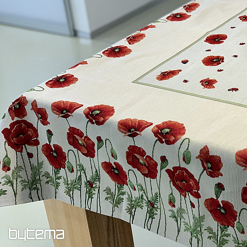 Gobelin-Tischdecke und Schal POPPY