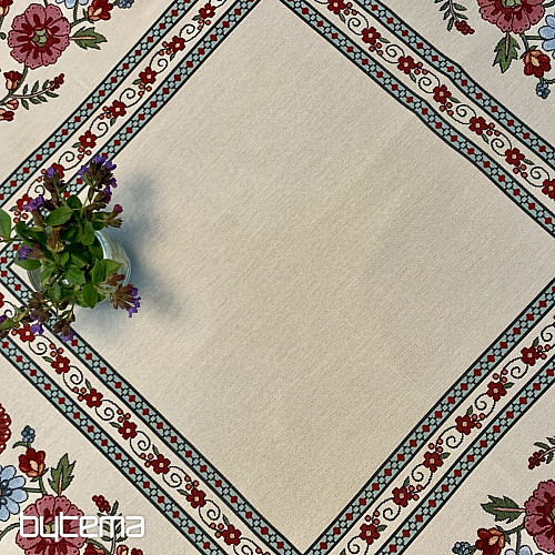 Gobelin Tischdecke, Schal GEMALTE BLUMEN