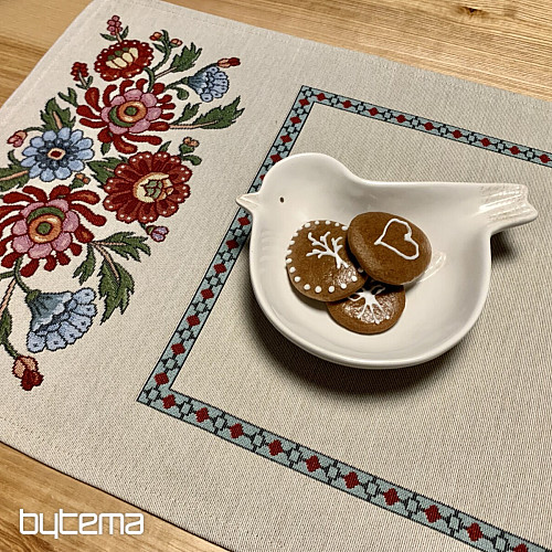 Gobelin Tischdecke, Schal GEMALTE BLUMEN