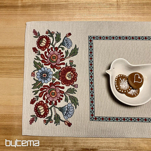 Gobelin Tischdecke, Schal GEMALTE BLUMEN
