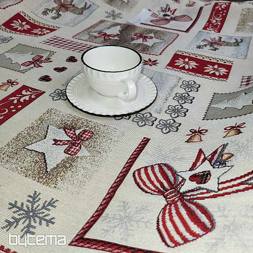 Gobelin-Tischdecke und Schal COUNTRY CHRISTMAS