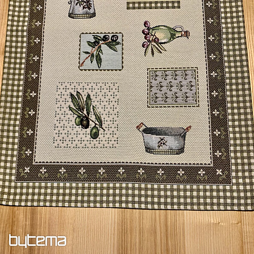 Gobelin Tischdecke, OLIVE Schal