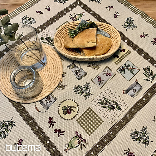 Gobelin Tischdecke, OLIVE Schal